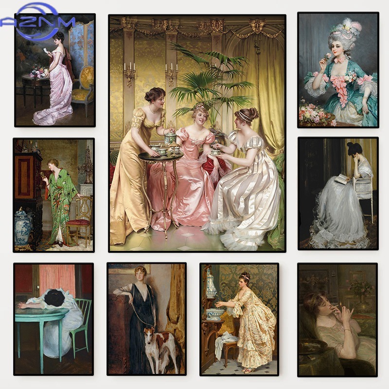 Vintage Fashion Art - The Renaissance Women Portrait Poster Vintage