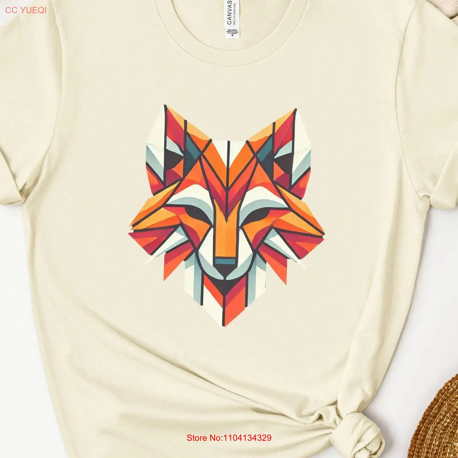 Vintage Fashion Art - Geometric Unique Art Fox T Shirt