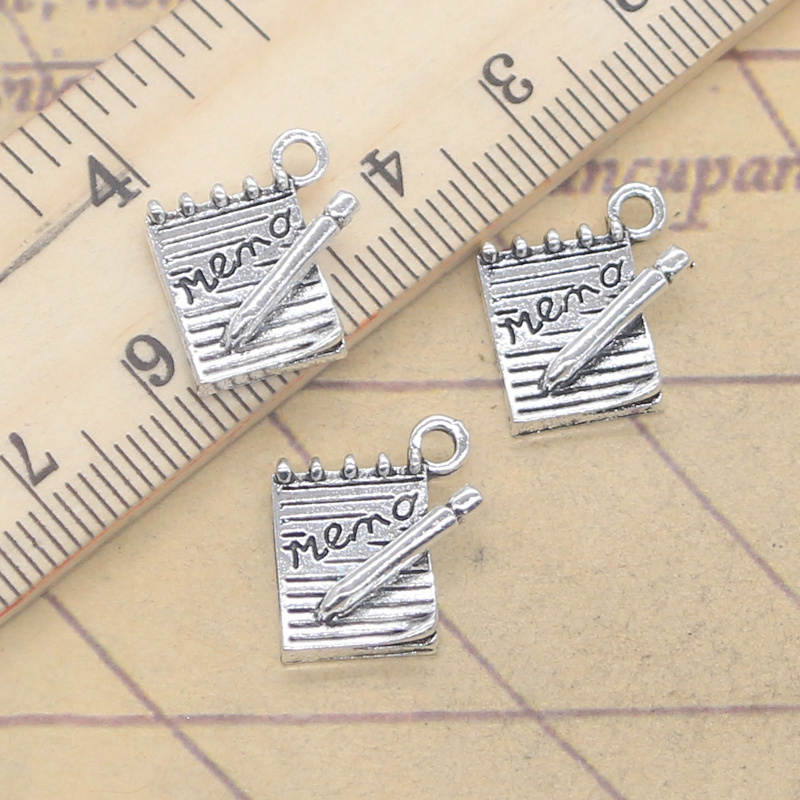 Vintage Fashion Journal - 20pcs Charms Memo Diary Journal 15x14mm