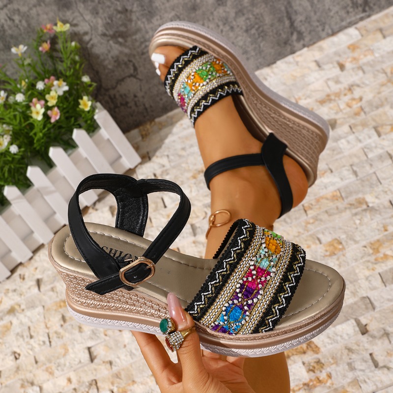 Summer Women High Heel Sandals - Vintage Fashion Prints recension och pris
