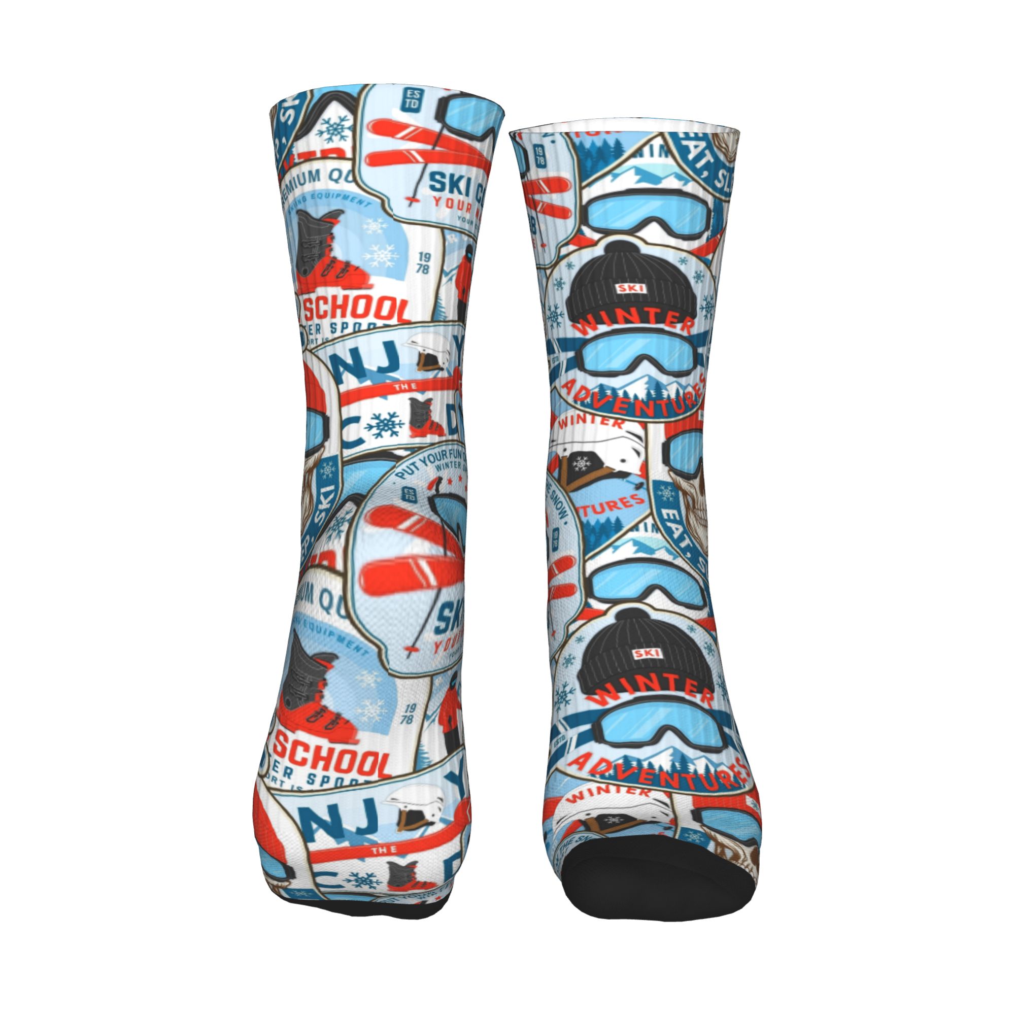 Vintage Red Blue Ski Club Seam - Vintage Fashion Prints recension och pris