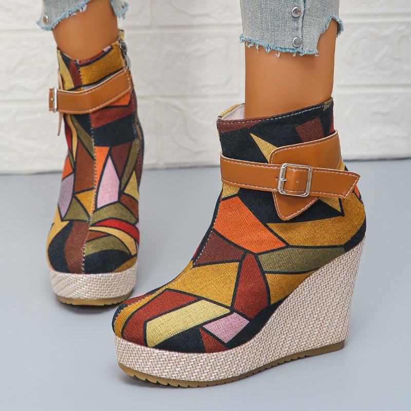 Belt Buckle Printed Platform H - Vintage Fashion Boots recension och pris