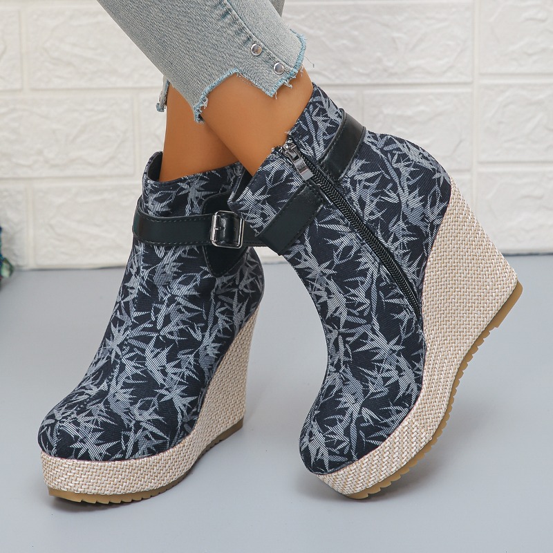 Belt Buckle Printed Platform H - Vintage Fashion Boots recension och pris