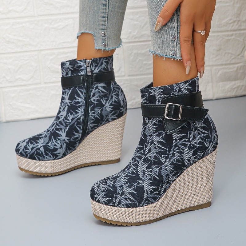 Belt Buckle Printed Platform H - Vintage Fashion Boots recension och pris
