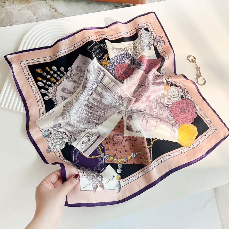 53x53cm Elegant Pink Black Sil - Vintage Fashion Build recension och pris