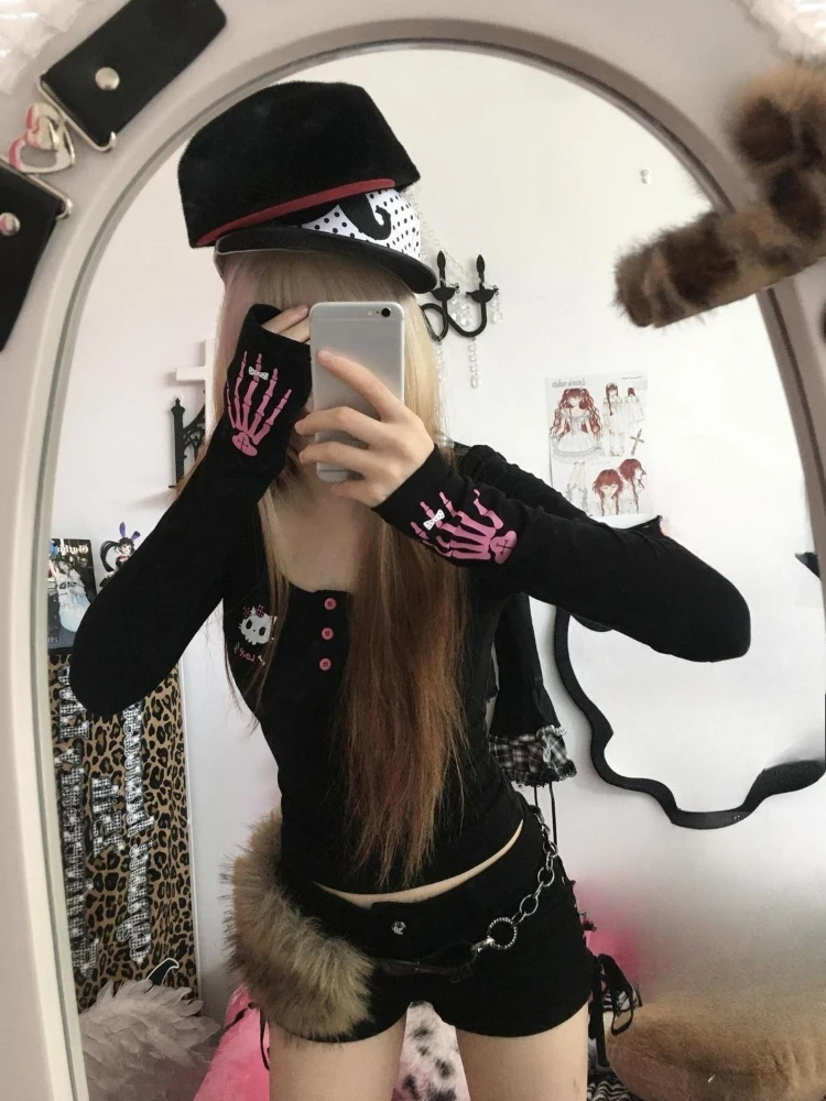 Y2K Vintage Cartoon Print T-Sh - Vintage Fashion Prints recension och pris