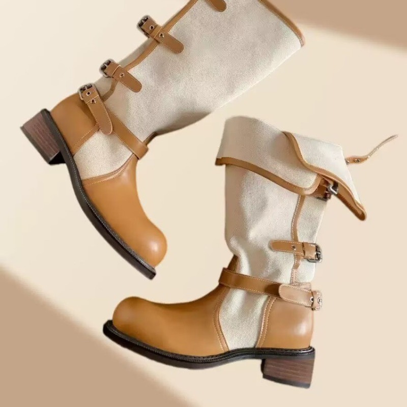 Vintage Spliced Block Heel Sho - Vintage Fashion Boots recension och pris
