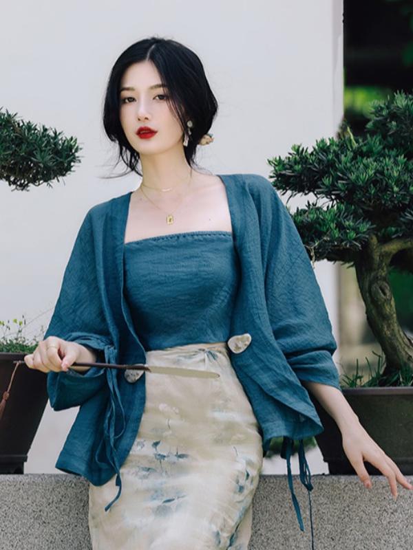 plus Size Floral Print Open Ca - Vintage Fashion In Chinese recension och pris