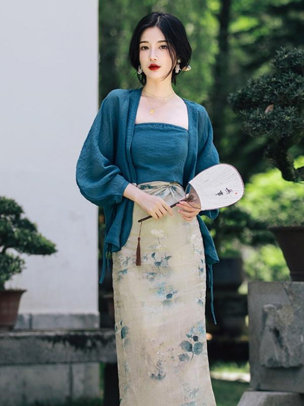 plus Size Floral Print Open Ca - Vintage Fashion In Chinese recension och pris