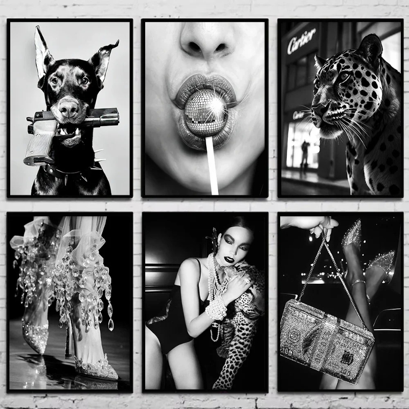 Black and White Fashion Vintag - Vintage Fashion Art recension och pris