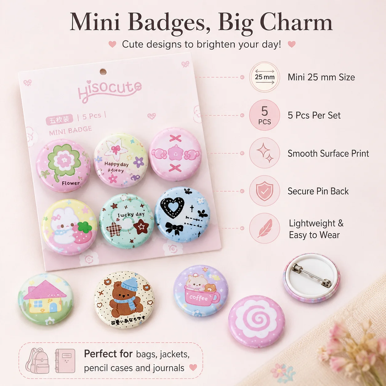 Student Clover 25mm Mini Pin B - Vintage Fashion Journal recension och pris