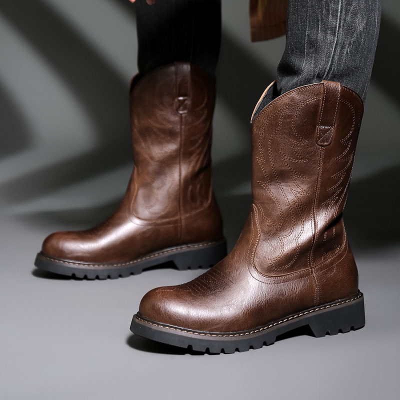 Fashion Mens Cowboy Boots New  - Vintage Fashion Boots recension och pris