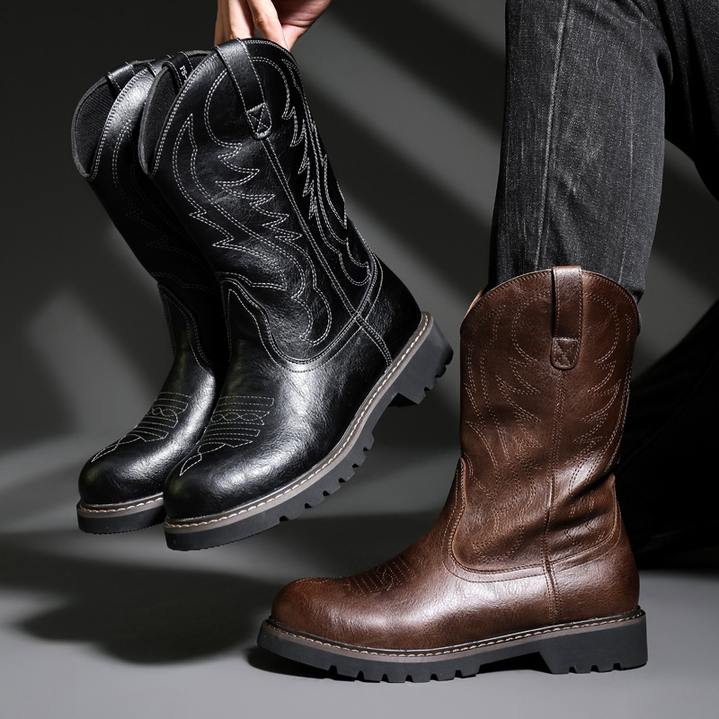 Fashion Mens Cowboy Boots New  - Vintage Fashion Boots recension och pris