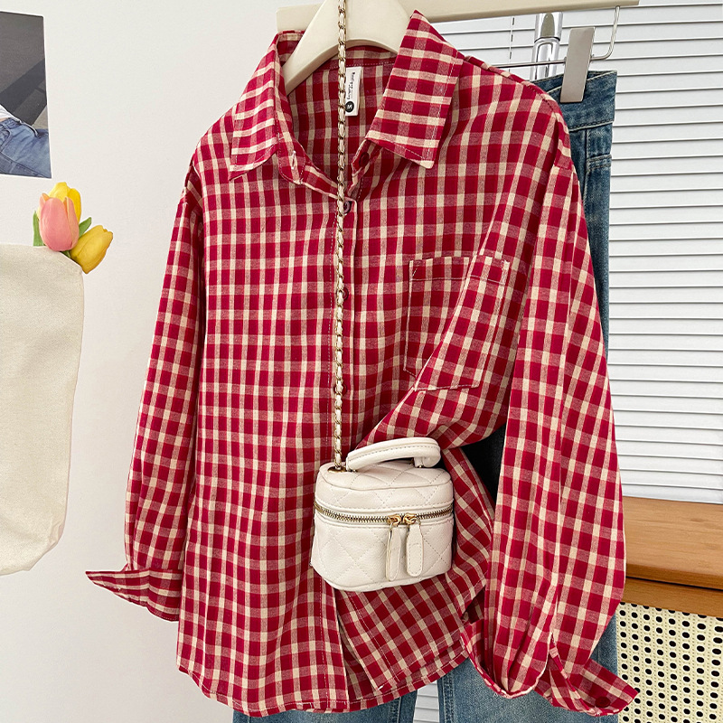 Korean-style Vintage Plaid Shi - Vintage Old Fashion recension och pris