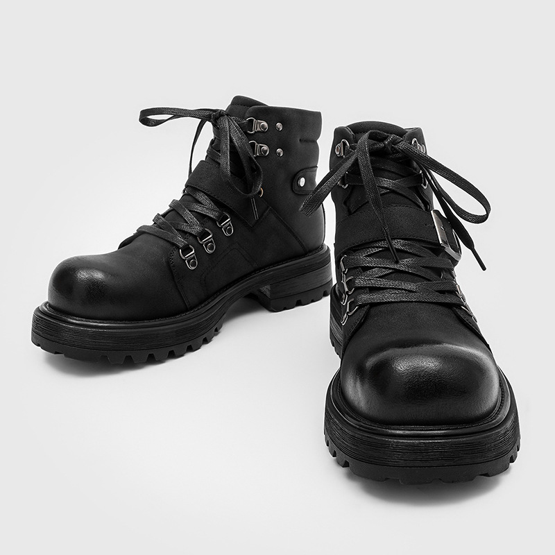 Brand Men Leather Boots Motorc - Vintage Old Fashion recension och pris