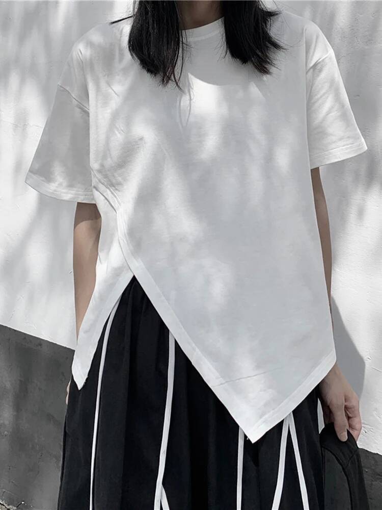 Irregular Women White Slit Hem - Vintage Fashion Build recension och pris