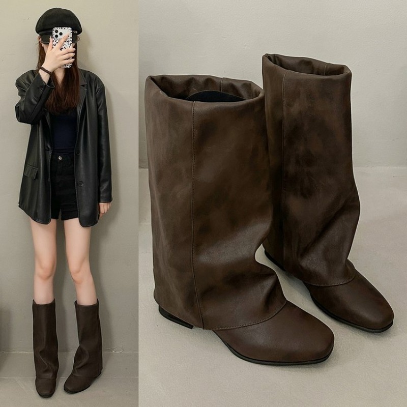 2026 New Square Head Vintage F - Vintage Fashion Boots recension och pris