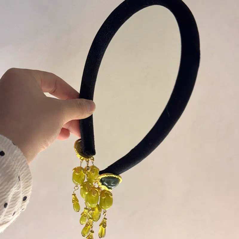 Vintage Fringe Headband Olive  - Vintage Fashion In Chinese recension och pris