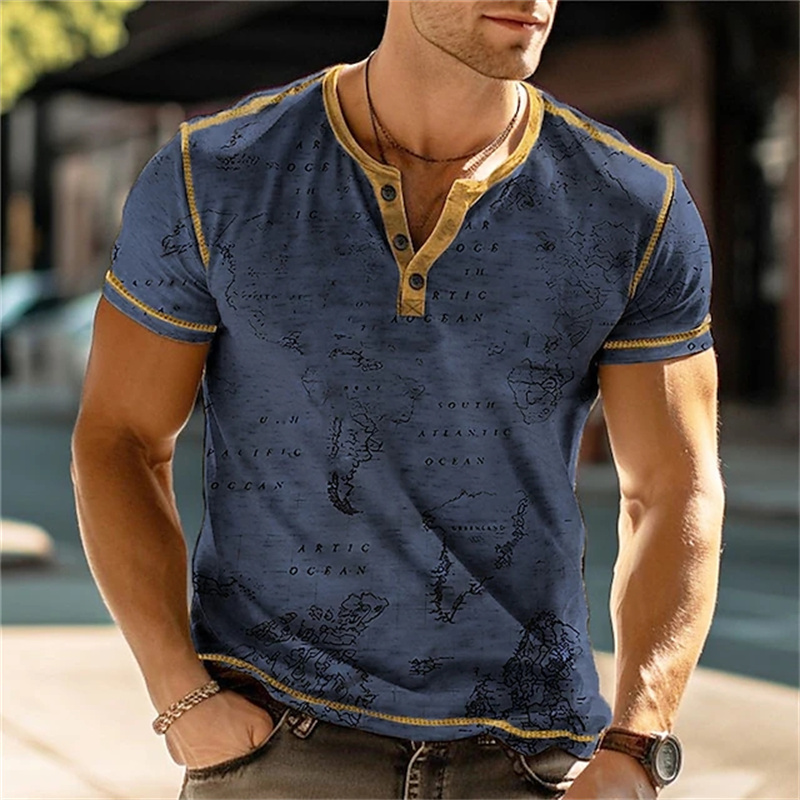 Men's Henry Shirts Funny 3D Pr - Vintage Fashion Prints recension och pris