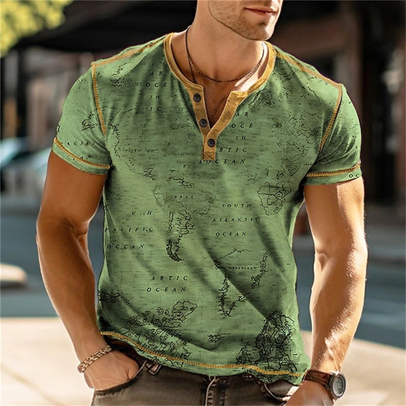 Men's Henry Shirts Funny 3D Pr - Vintage Fashion Prints recension och pris
