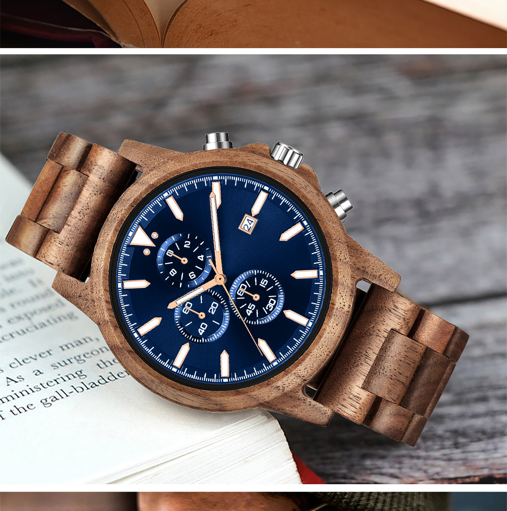 Wooden Watch for Men Fashion M - Vintage Fashion Complete recension och pris