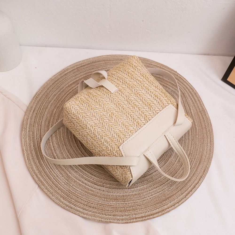 Fashion PU Leather Straw Backp - Vintage Fashion Looks recension och pris